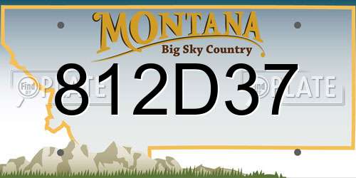 812D37 Montana License Plate