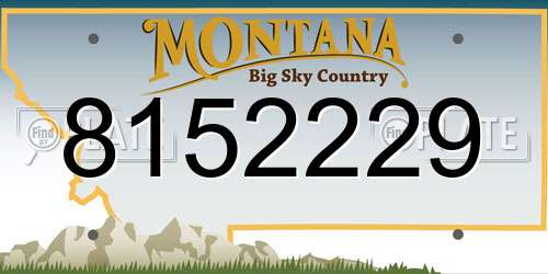 8152229 Montana License Plate