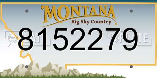 8152279 Montana License Plate