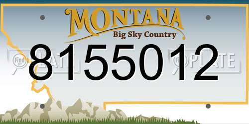 8155012 Montana License Plate