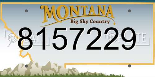 8157229 Montana License Plate