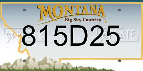 815D25 Montana License Plate