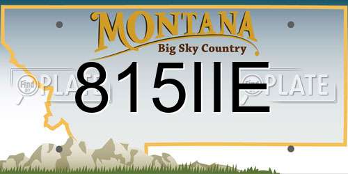 815IIE Montana License Plate