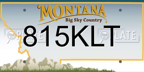815KLT Montana License Plate