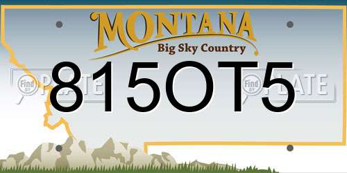 815OT5 Montana License Plate