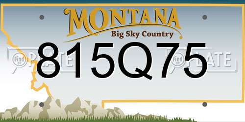 815Q75 Montana License Plate