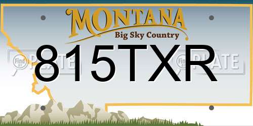 815TXR Montana License Plate