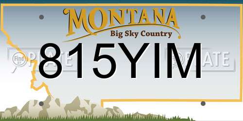 815YIM Montana License Plate