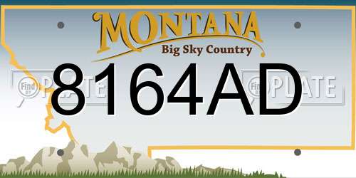 8164AD Montana License Plate