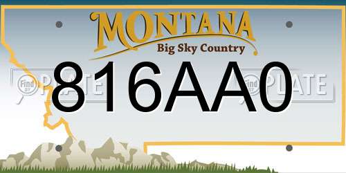 816AA0 Montana License Plate