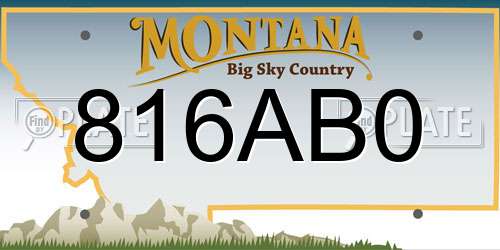 816AB0 Montana License Plate