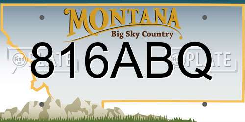 816ABQ Montana License Plate
