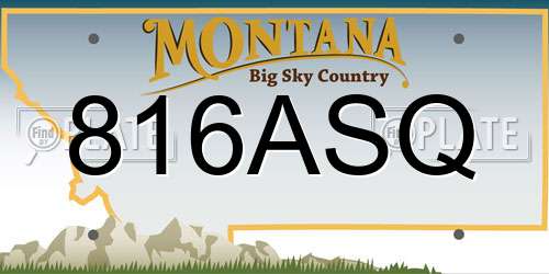 816ASQ Montana License Plate