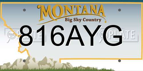 816AYG Montana License Plate