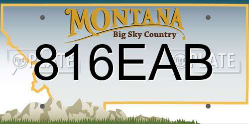 816EAB Montana License Plate