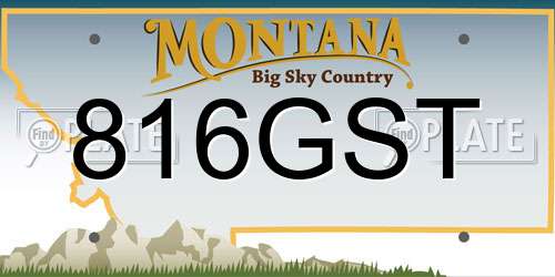 816GST Montana License Plate