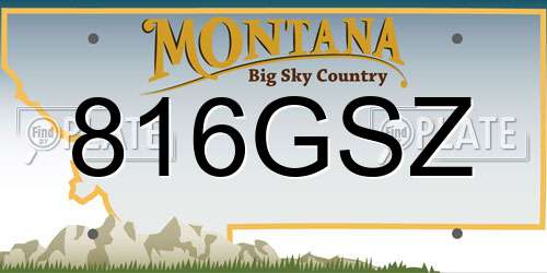816GSZ Montana License Plate