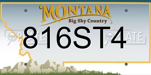 816ST4 Montana License Plate