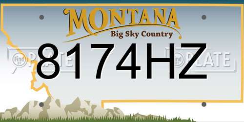 8174HZ Montana License Plate