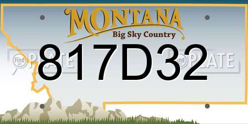 817D32 Montana License Plate