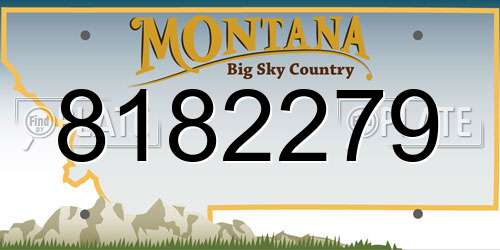 8182279 Montana License Plate