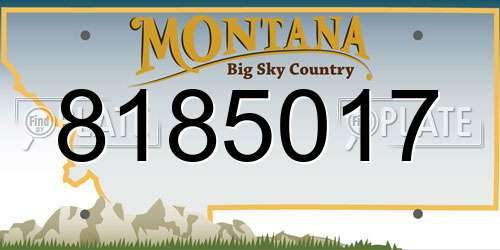 8185017 Montana License Plate