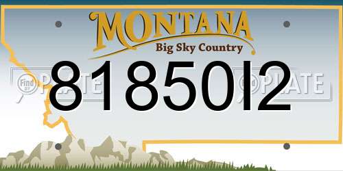 81850I2 Montana License Plate