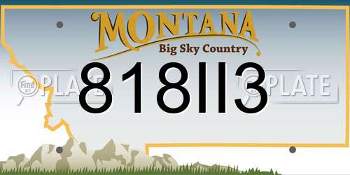 818II3 Montana License Plate