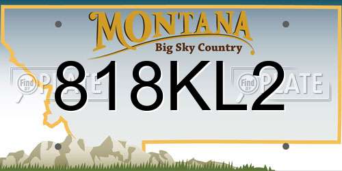 818KL2 Montana License Plate