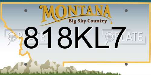818KL7 Montana License Plate
