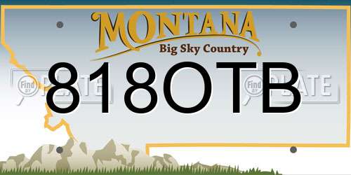 818OTB Montana License Plate