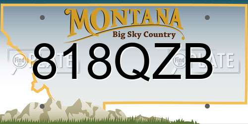 818QZB Montana License Plate