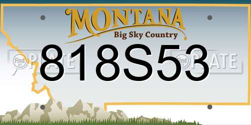 818S53 Montana License Plate
