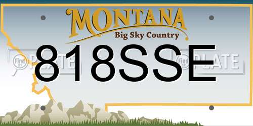 818SSE Montana License Plate