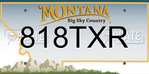 818TXR Montana License Plate
