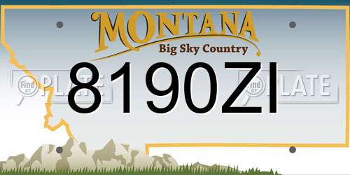 8190ZI Montana License Plate