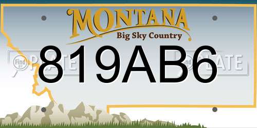 819AB6 Montana License Plate