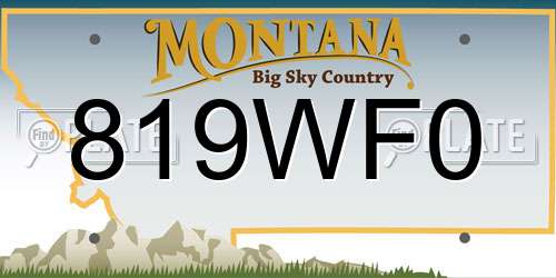819WF0 Montana License Plate