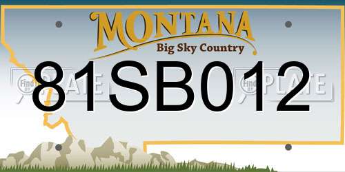 81SB012 Montana License Plate