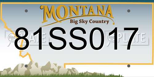 81SS017 Montana License Plate