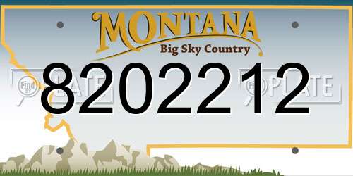 8202212 Montana License Plate