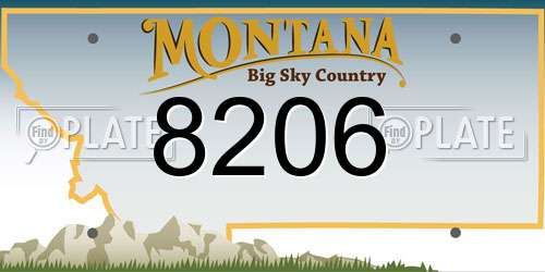 8206 Montana License Plate
