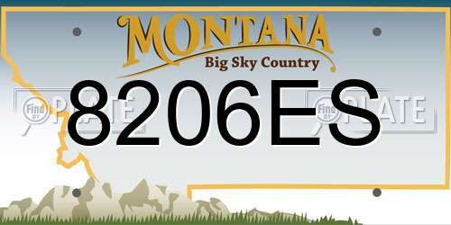8206ES Montana License Plate