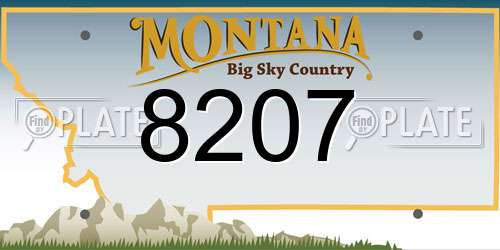 8207 Montana License Plate