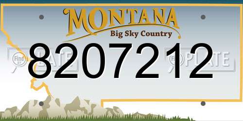 8207212 Montana License Plate