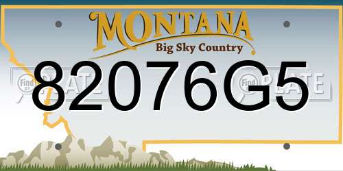 82076G5 Montana License Plate