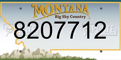 8207712 Montana License Plate