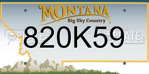 820K59 Montana License Plate