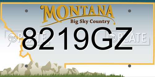 8219GZ Montana License Plate