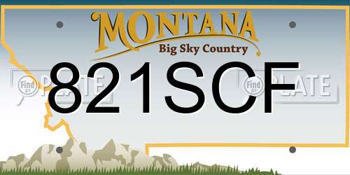 821SCF Montana License Plate